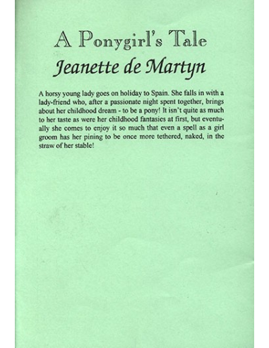 A Pony Girls Tale By Jeanette de Martyn