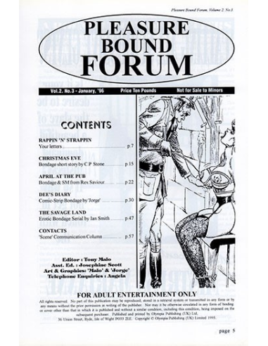 Pleasure Bound Forum Vol 2 No.3 @ Rambooks