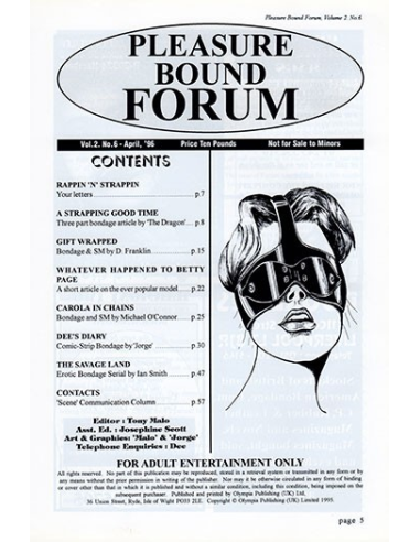 Pleasure Bound Forum Vol 2 No.6 @ Rambooks